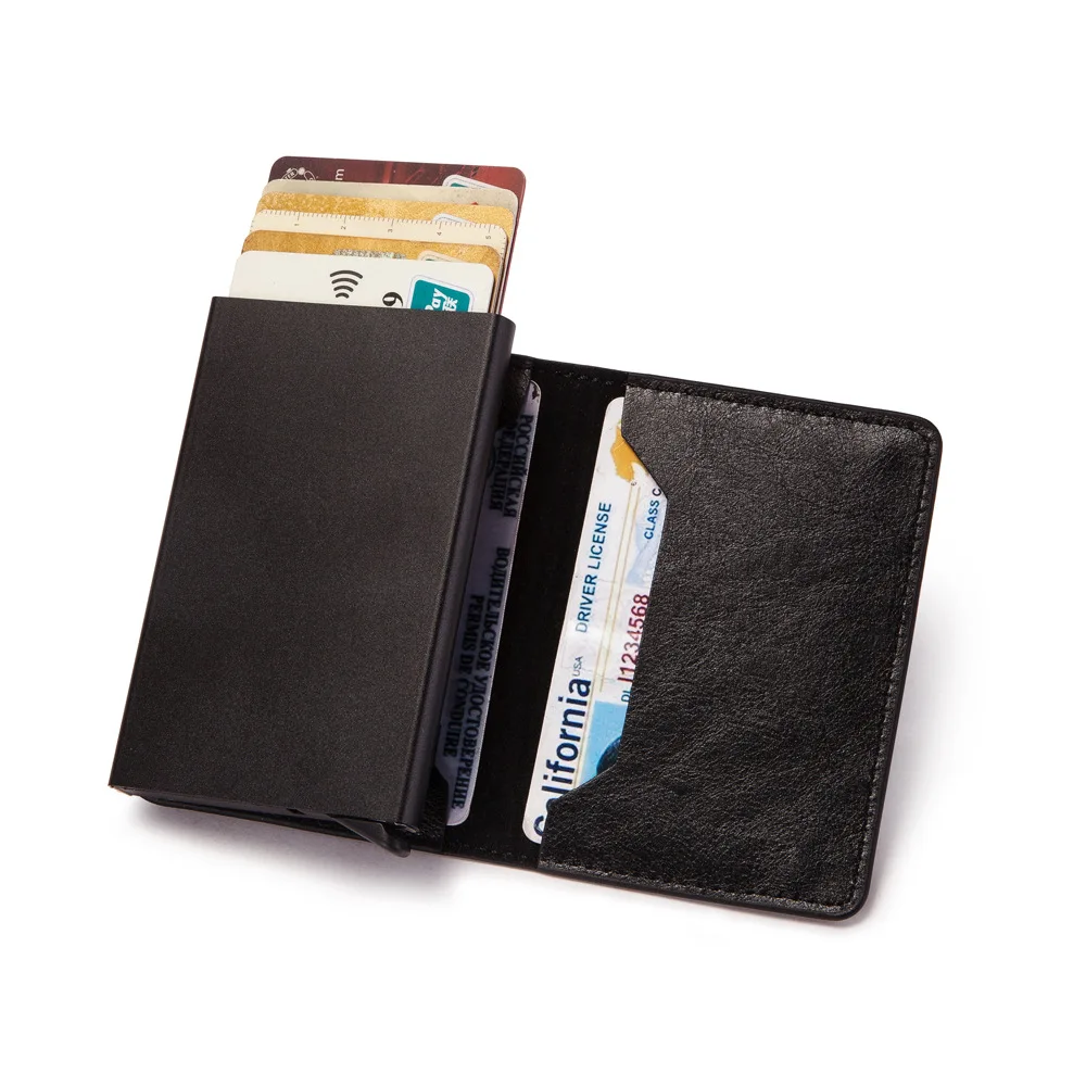 

Aluminum alloy credit card case RFID shielding anti-theft brush business card case men's metal wallet, 5 colors