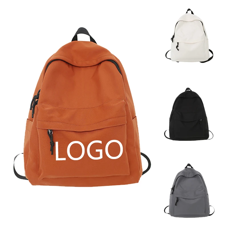 

Low MOQ Custom Logo Backpack Teenager School Bags Nylon Waterproof Laptop Backpacks, Orange