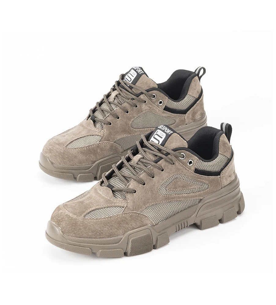 

Winter Warmly Style Suede Upper Material Indestructible Steel Toe Anti Puncture Slip Resistant Safety Work Shoes, Grey