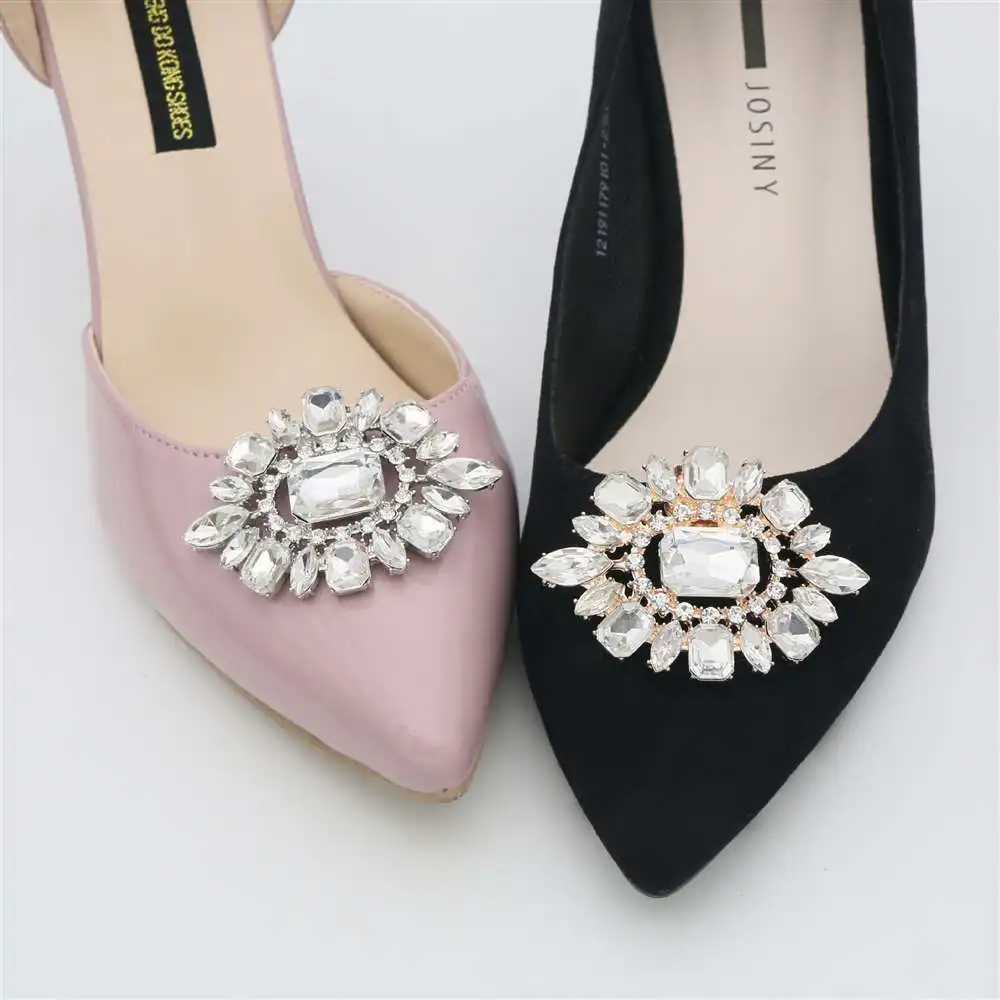 

Crystal Flower Wedding Bridal Shoe Clips For Women Sparkly Rhinestone Shoe Decorations Buckle