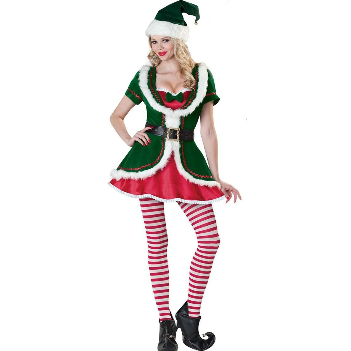 

Novelty & Special Use Sexy Christmas Tree Clothing Santa Claus Costume Green Elf Xmas Party Dress drop shipping, Shown