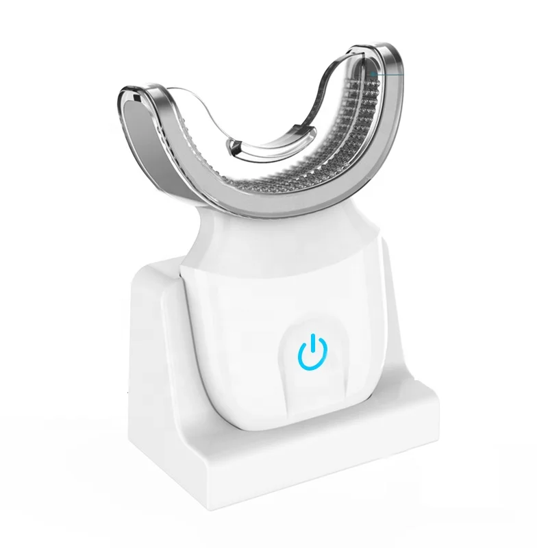 

Portable home use U Shape Silicone Teeth cleaner Automatic Teethbrush Dental tooth teeth whitening kit with OEM logo