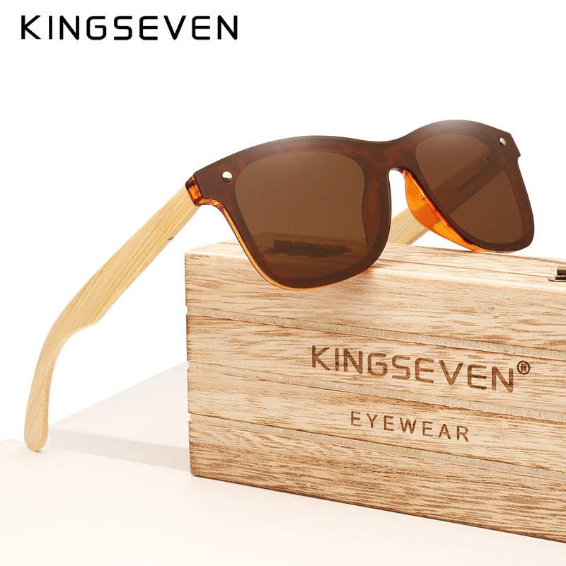 

KINGSEVEN 2021 Glasses Men New Real Bamboo Sunglasses Wood Polarized Wooden Glasses UV400 Brand Wooden Sun Glasses