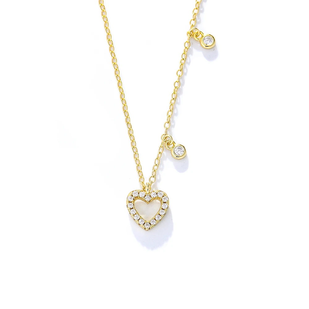 

New product 2023 Factory Supplier Sterling silver 925 heart zircon pendant necklace
