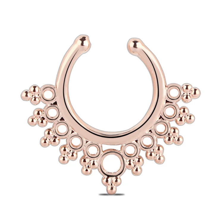 

Indian False Nasal Septum Ring Non Piercing Stainless Steel Nose Hoop Ring Body Jewelry