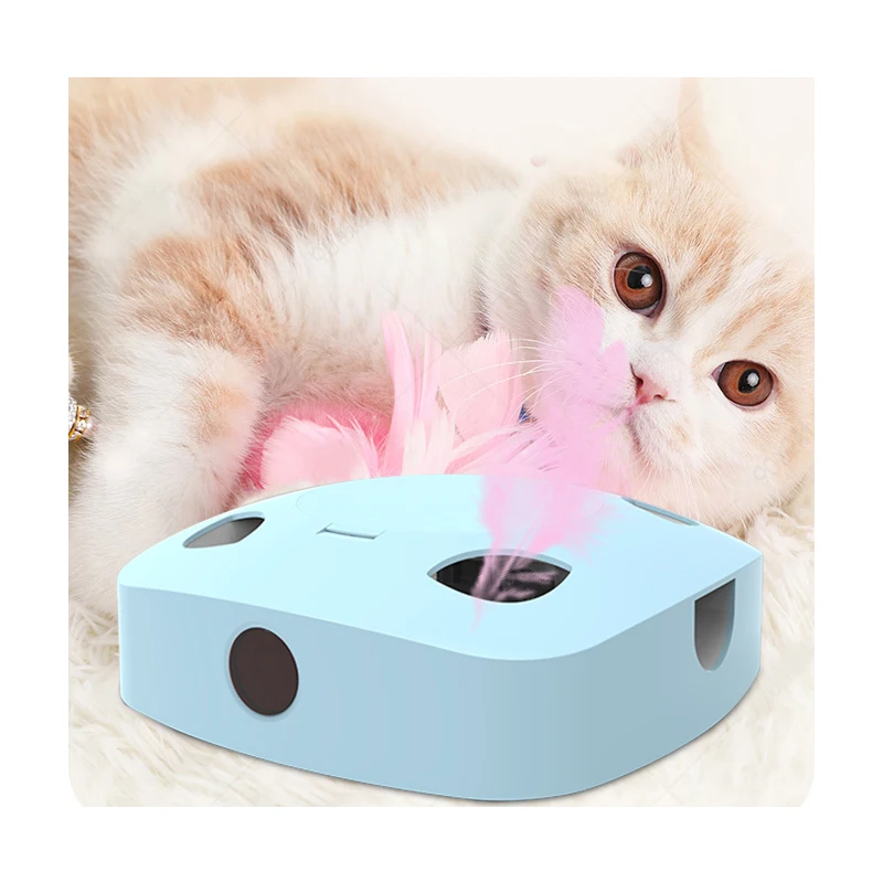 

2022 Amazon hot selling Smart Start Pet Toy For Indoor Cats Balance Rocking Car Cat Hi Dog self rotating cat toy, Two colors