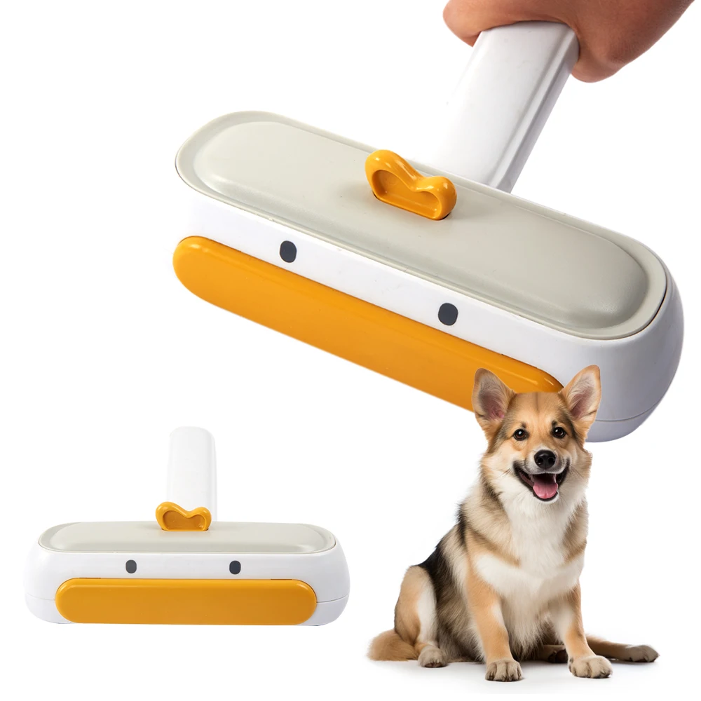 

Custom Logo Portable Mini Self Cleaning Dog Cat Reusable Lint Yellow Duck Pet Hair Remover Brush Roller