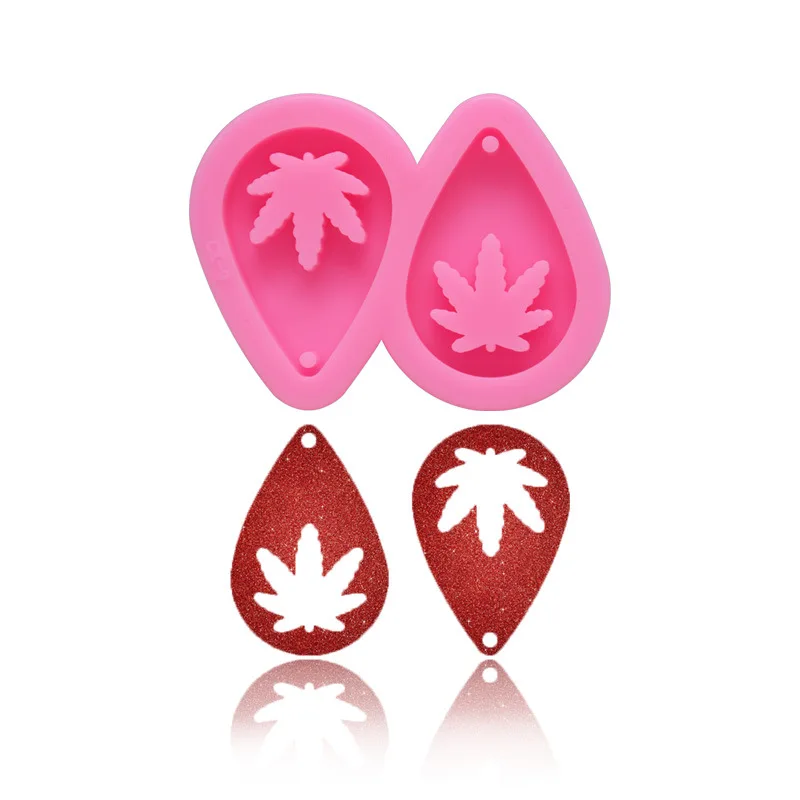 

Ornament Decoration Jewelry Craft Pendant Earring Tray Coaster Epoxy Charm Maple Weed Leaf Leaves Silicone Resin Keychain Mold