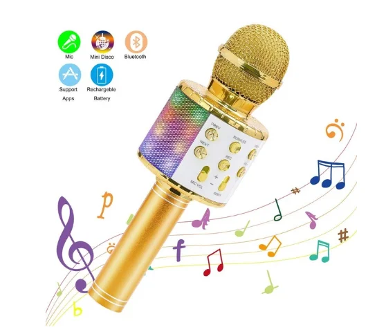 

wireless microphone with LED lights professional Karaoke Mic Studio Player Singing Recorder Handheld microphone home KTV