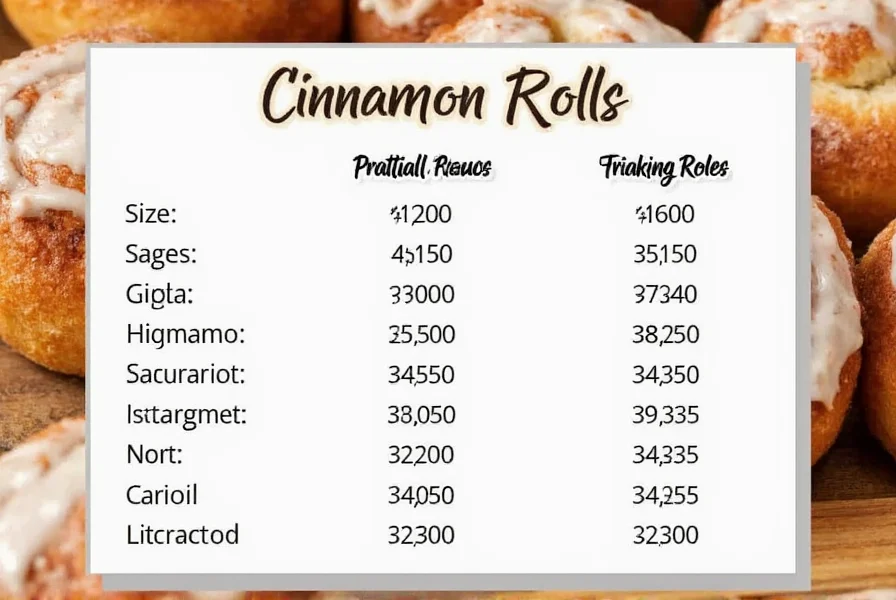 Nutrition labels comparing homemade cinnamon roll with popular store-bought brands
