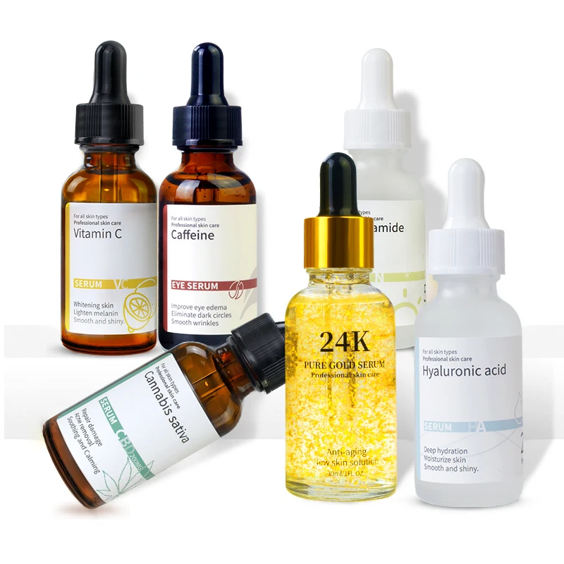 

Amazon Hot Sale Skin Care Serum Set Caffeine Anti Aging Serum Whitening Face Skin Care Pro-Xylane 24k Gold Serum