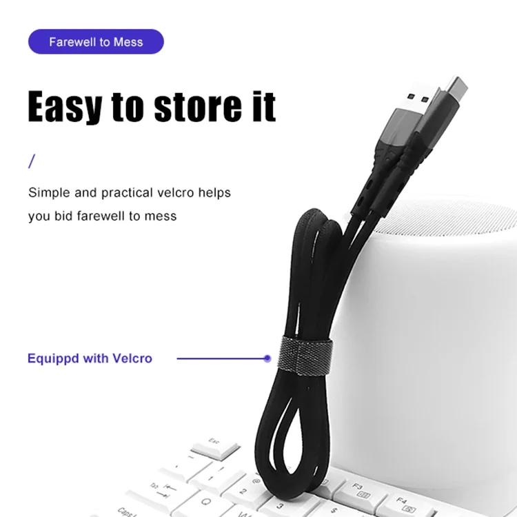 Factory Direct Price New LED Indicator 3A USB-C Charging Data Type C Fast Charging USB Cable for Samsung,Huawei - ANKUX.COM