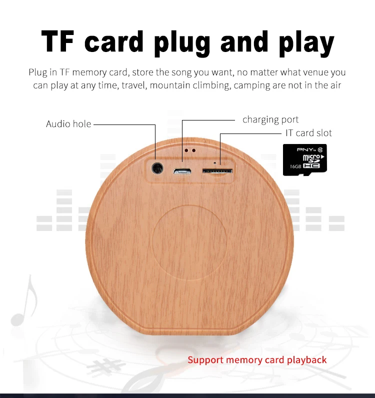 Mini Portable Outdoor Wooden Wireless Bluetooth Speaker Bamboo Hands Free Portable Blue Speaker - ANKUX.COM