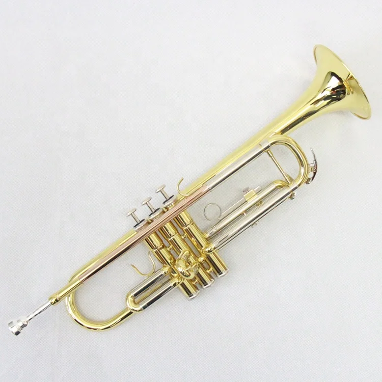 

Good Trumpet brasswind instrument professional Bb key trumpet, Gold