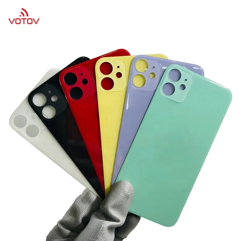 

Original Material Big Hole Back Glass Cover For iPhone 11 Rear Glass Battery Housing For iPhone 11 Back Glass Replacement, Black/ white/ red/ yellow/ green/ purple/orange