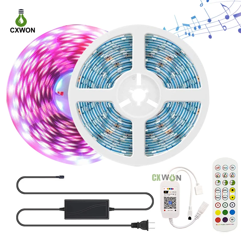 High light Waterproof IP65 SMD 5050 DC12V Wifi Bluetooth music controller Adapter RGB Led Strips Included