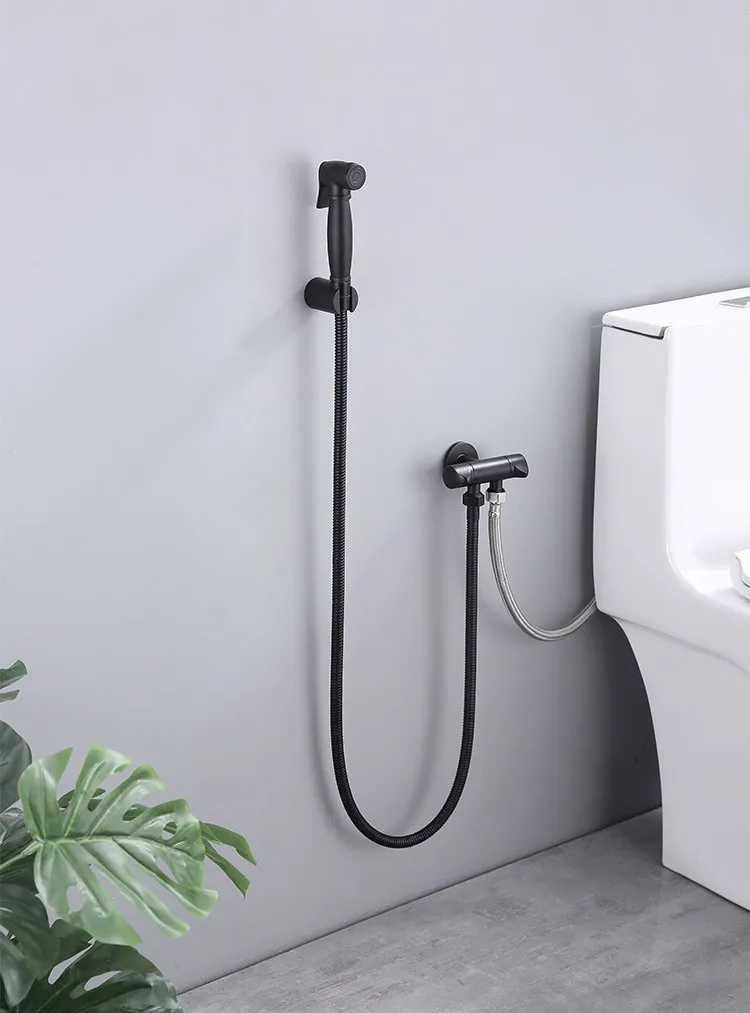 product-1-1 wall-mounted-bidet-sprayer-055d-matte-black-straight-cylinder-gun-grey-wall-toilet