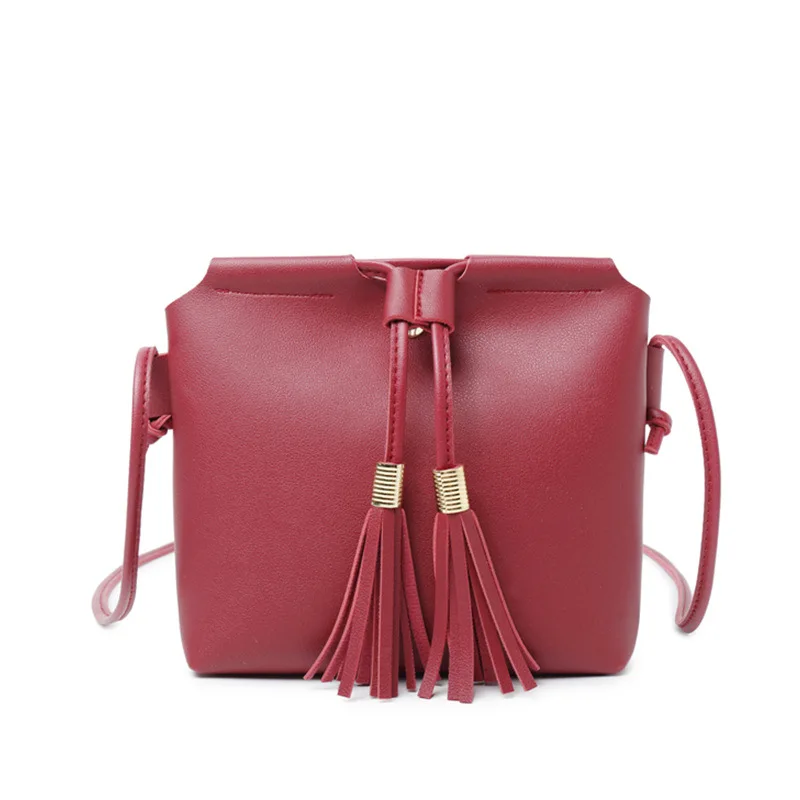 

2020 New Wholesale Korean Style Lady Crossbody Tassel Bag Female Hot Sale PU Fashion Shoulder Bag For Women Dating Shopping, 5 colors available