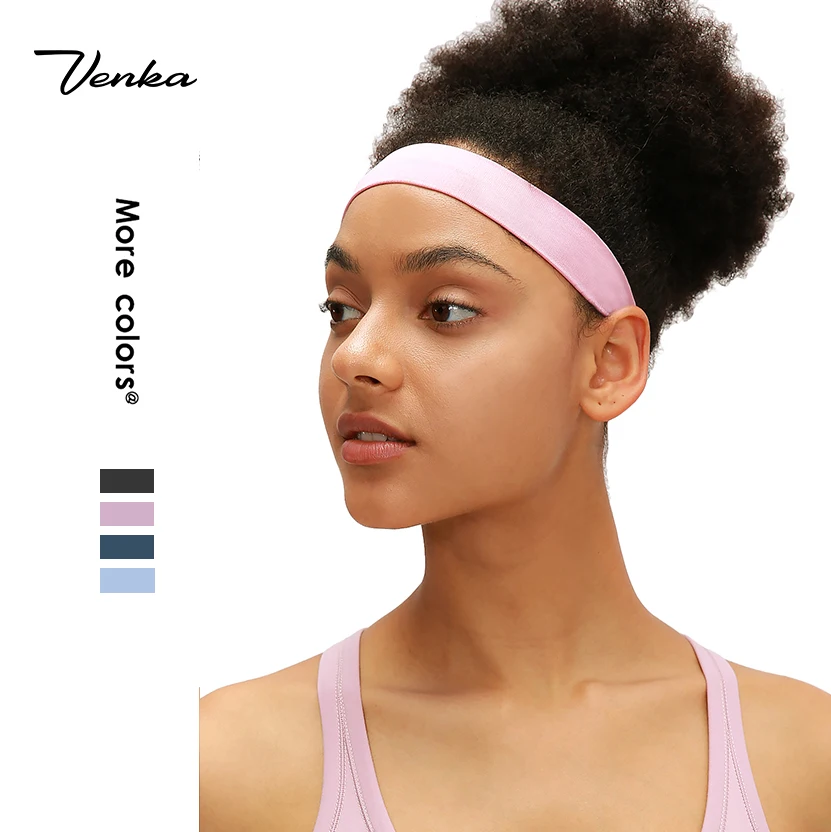 

2021 new classic high elastic fitness pure color hair band women's yoga exercise Headband Compression Swearband