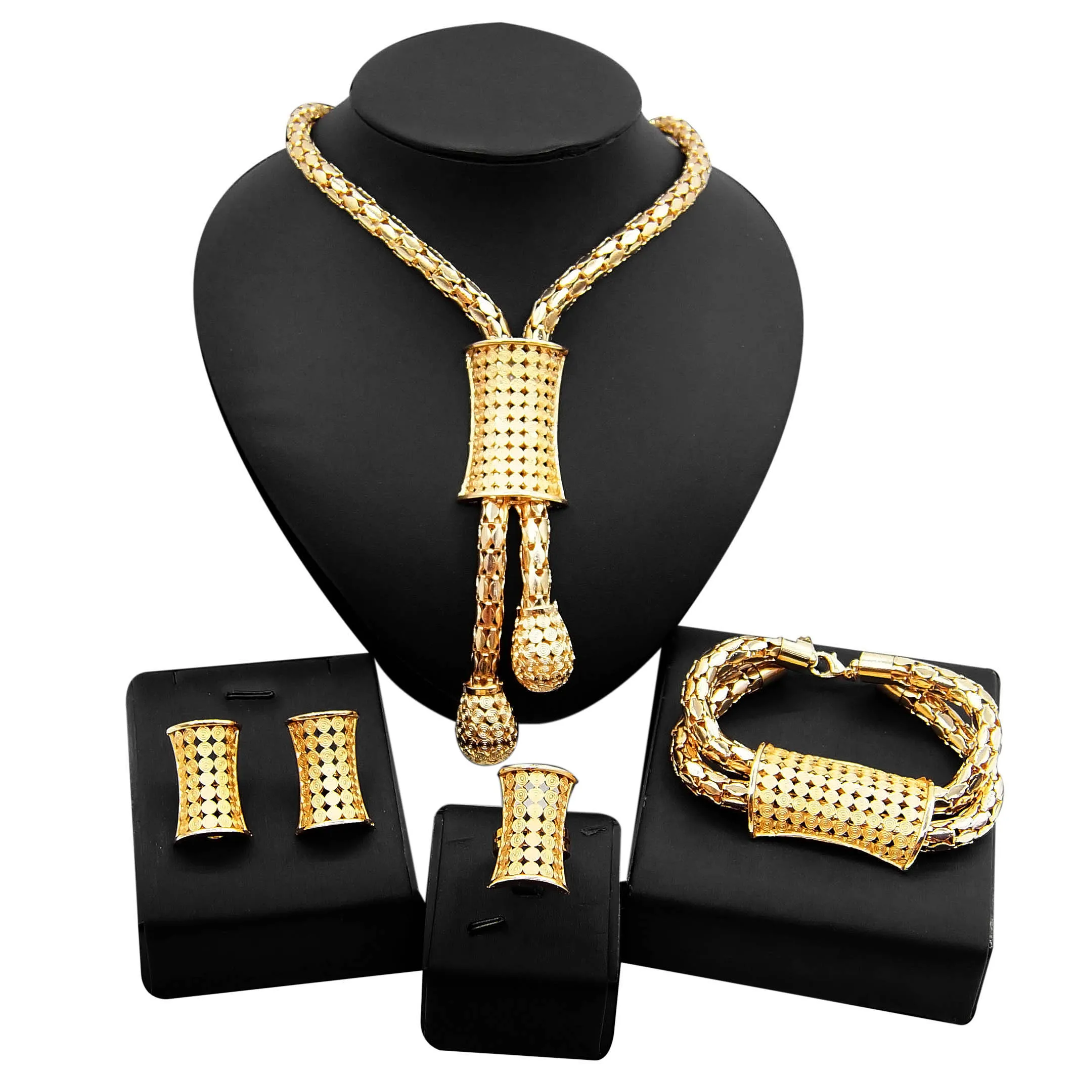 

Yulaili Ladys Fashion Brazilian Gold Long Chain Jewelry Sets Best Costume Accessories Unique Beautiful Luxury Jewellery Set