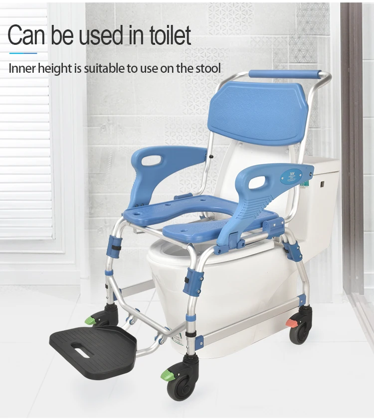 Aluminum Commode Chair Folding Commode Shower Wheel Chair Commode