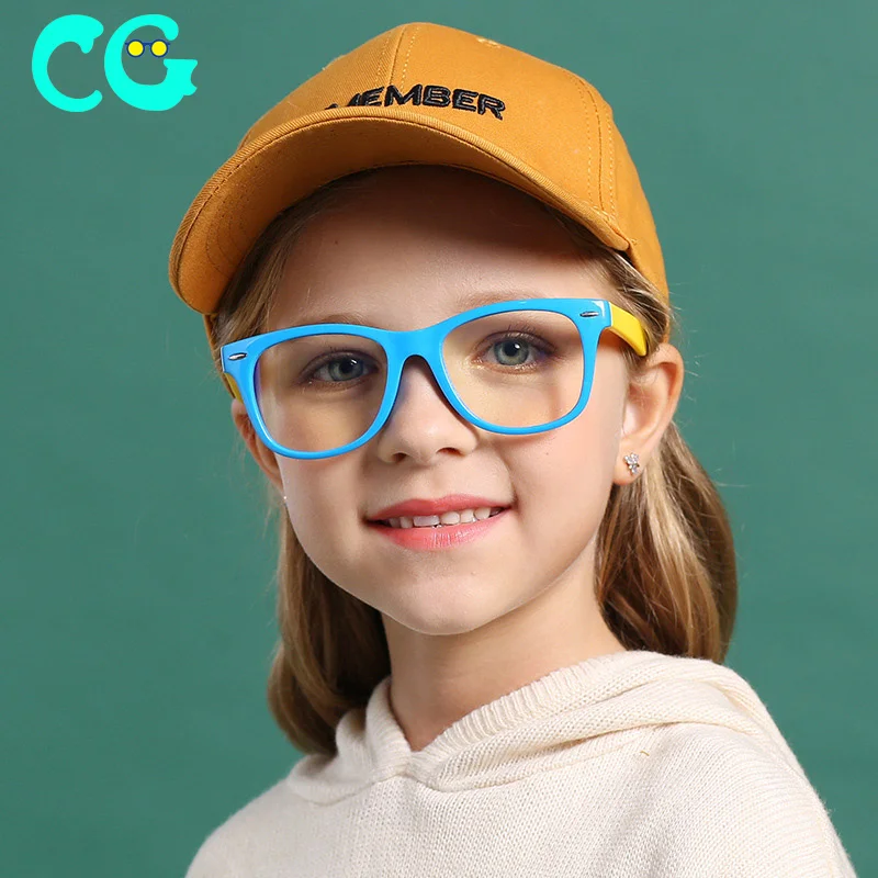 

Kids Blue Light Blocking Glasses Computer TV Gaming Eyeglasses for Boys Girls Anti Eye Strain UV Ray Filter Square eyewear, Picture