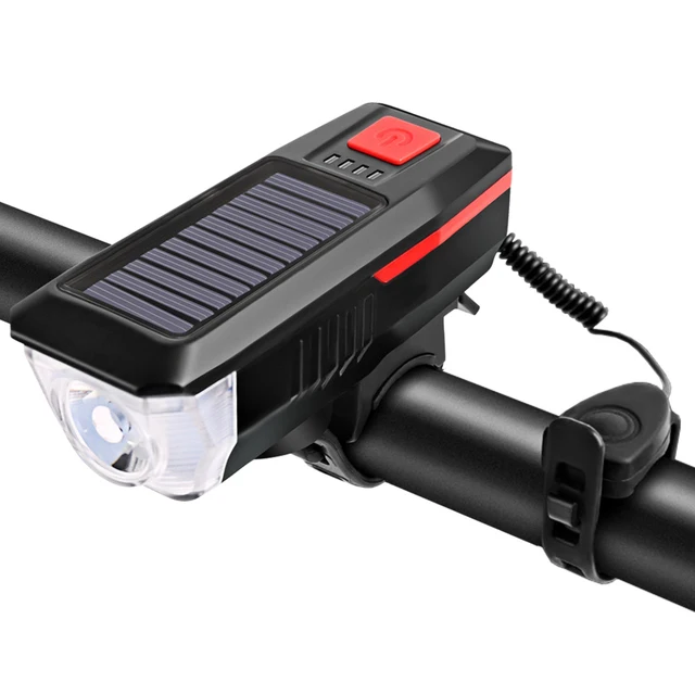 

Bike Light Bicycle Bell Horn Lamp Bike Flashlight Bike Front Light Cycling Headlight Solar / USB Charging