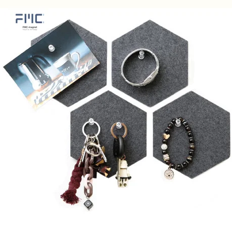 

Magnetic Key Felt Tile Board Hexagon Push Pin Board For Wall Decor Bulletin Boards For Notes Photos Memo Office Wall Sticker