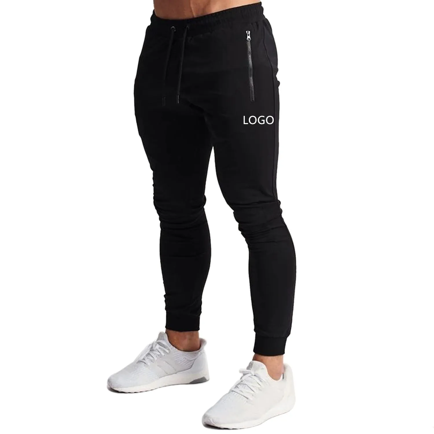 

Slim Fit Joggers Tapered Sweatpants For Gym Casual Zipper Workout Running Athletic Men Stacked Joggers