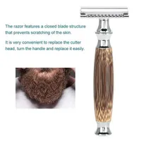 

Double Edge Safety Razor with Long Natural Bamboo Handle High Quality