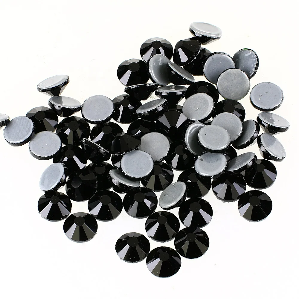 

Jet Black Color Round Crystal Hotfix Rhinestones for Clothes