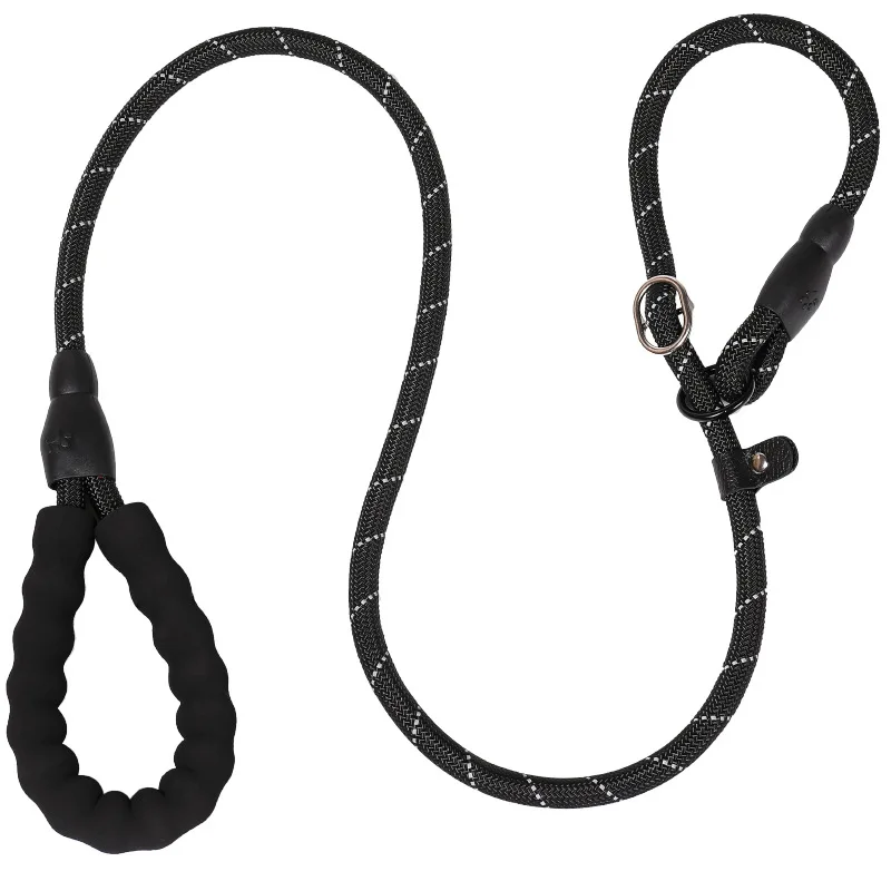 

Manufacturer hot sale reflective pet supplies rope P chain dog chain with comfortable double handle