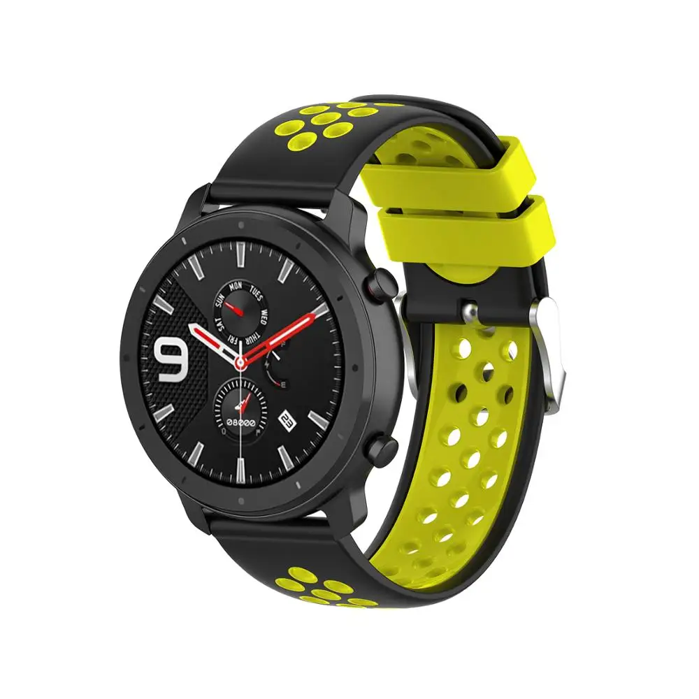 

Universal  dual silicone rubber smart watch strap with buckle design, 10 colors as photo