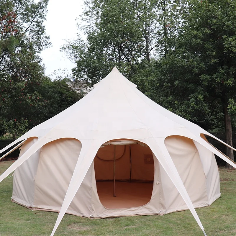 

4m 5m 6m 7m Factory Manufacturer Canvas Lotus Tent, Beige