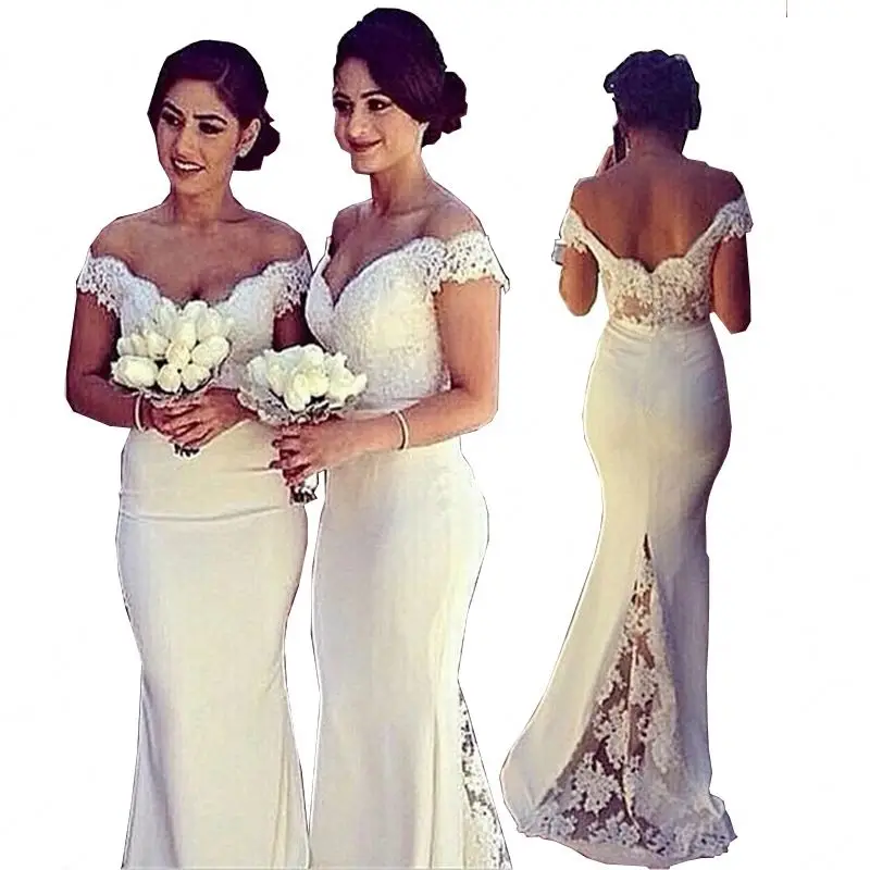 

Cheap Long White bridesmaid Dress Woman Robe De Soiree Formal Wedding Gowns Vestido De Festa Longo Floor Length Maxi Dress 30%, Color