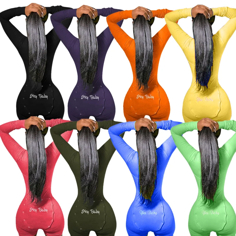 

KKVVSS 2025b 2020 new arrival fall clothing jumpsuits women sexy long sleeve bodycon fashion adult onsie plus size sleepwear