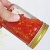 Bulk 8oz caviar salad chilli ketchup glass jar food storage bottle for jam sauce with metal cap