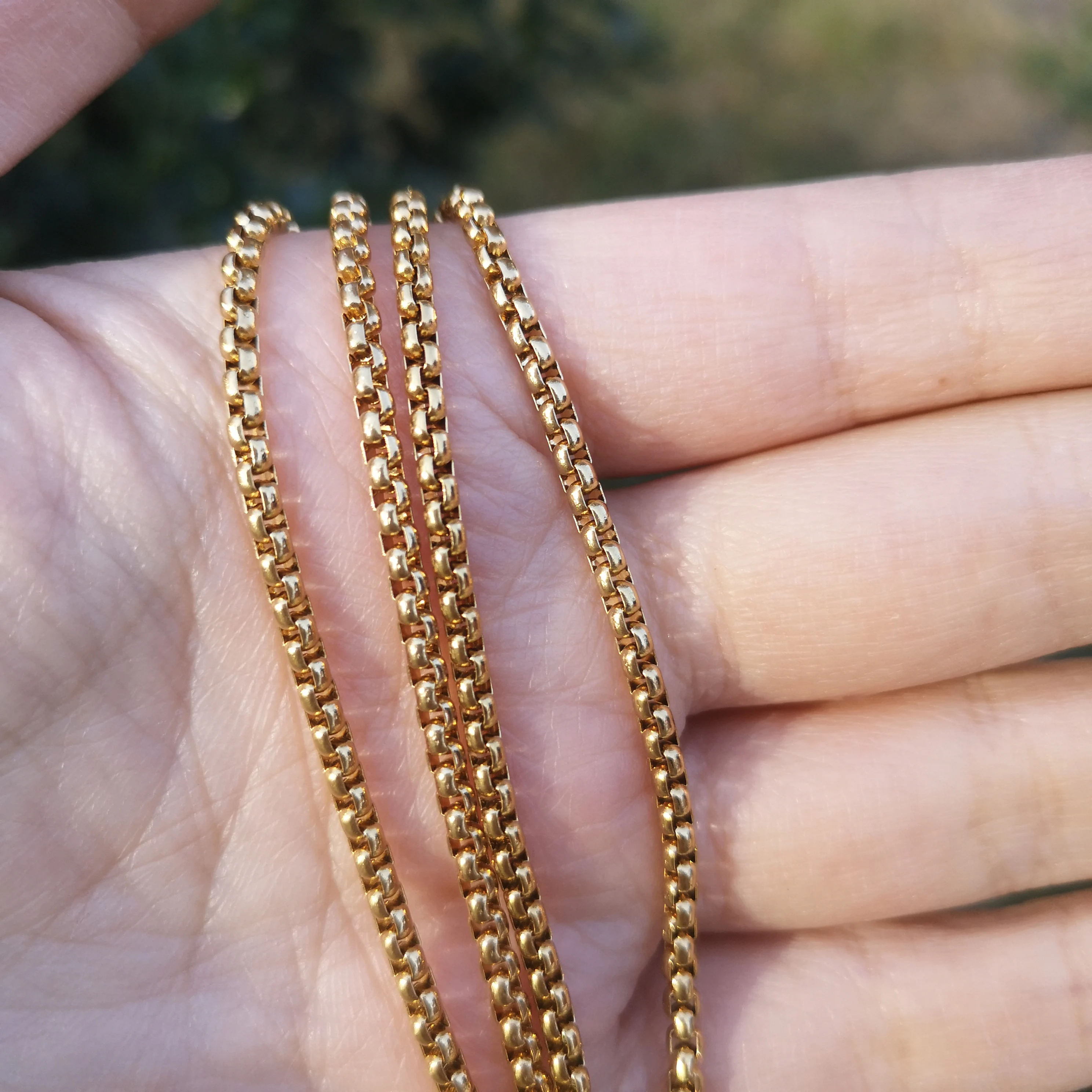 

Jialin jewelry wholesale sale stainless steel Chain of Pearls box chain vacuum plated hip hop necklace