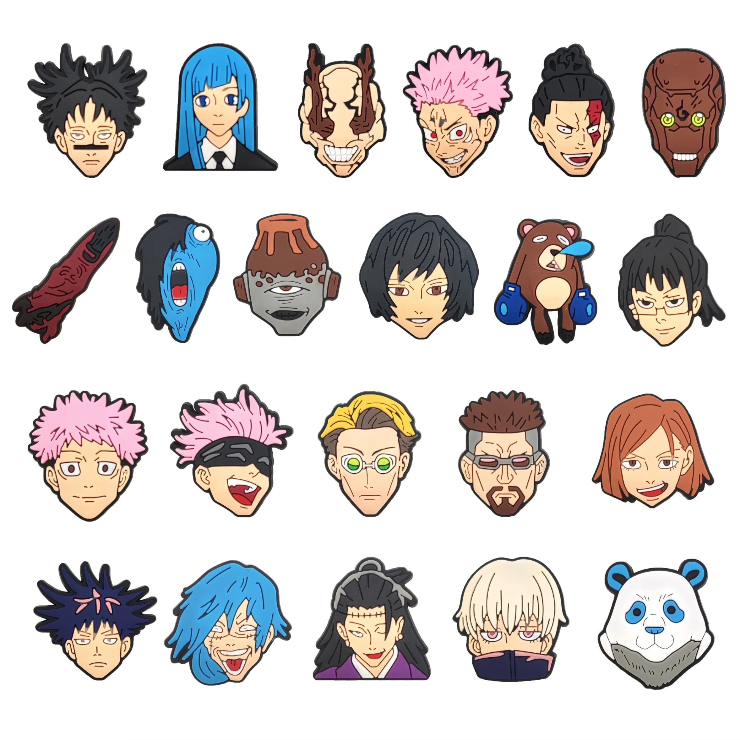 

Shoe Decorations Custom Soft Rubber PVC anime croc charms Accessories Jujutsu Kaisen Croc Shoe charms, Picture