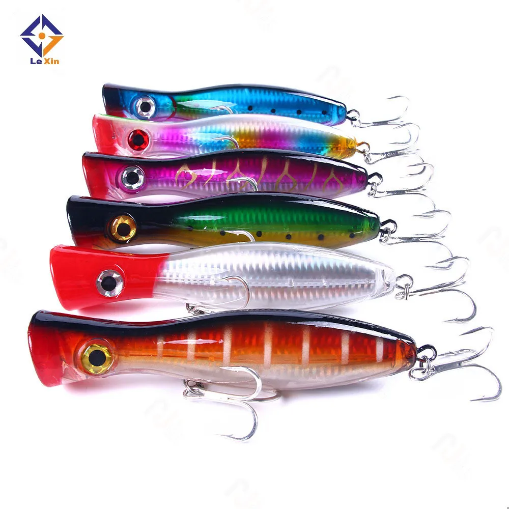 

17cm 83g Big Game Trolling Bait Fishing Lure Wobblers Big Mouth Popper Lure Top Water Carp Floating Gear Lures, 6colors
