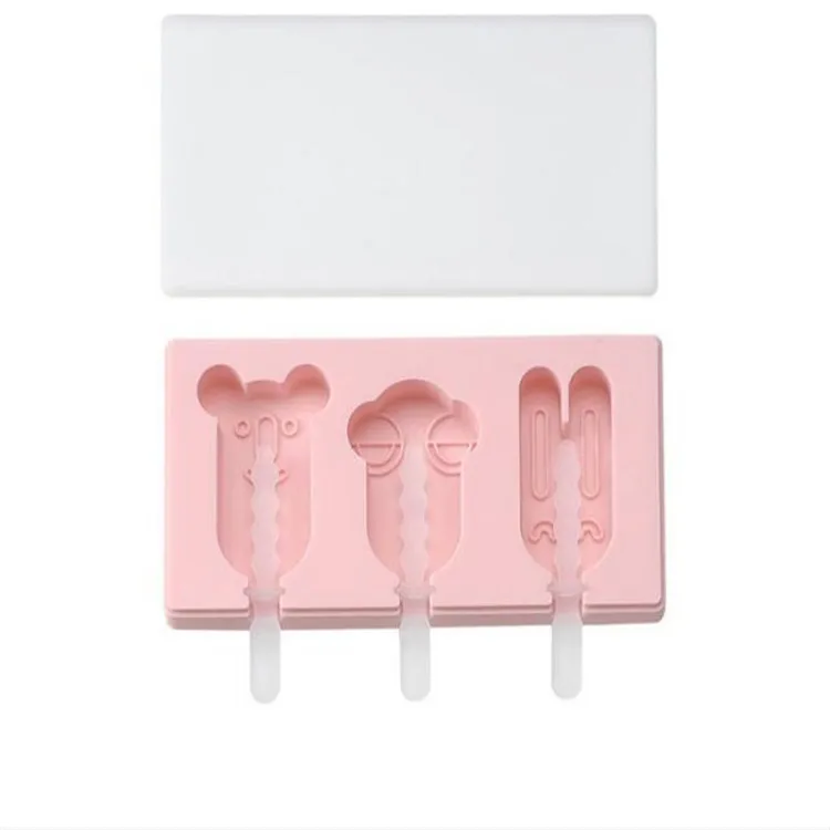 

Animals Shape Jelly Form Maker For Ice Lolly Moulds Ice Cube Tray Silicone Ice Cream Mold With Cover