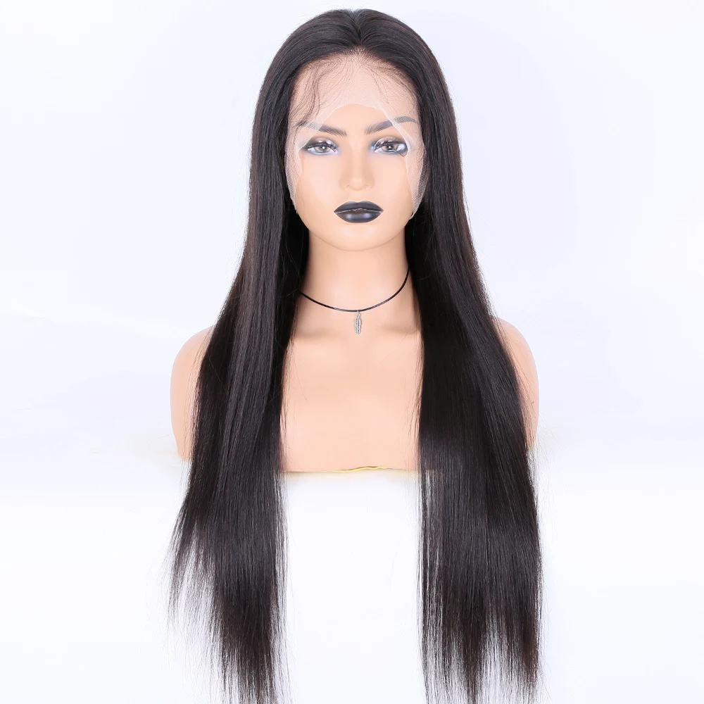 

Customize Silk Base Wig 100% Virgin Brazilian Hair Glueless Silk Top Full Lace Wigs, Natural color