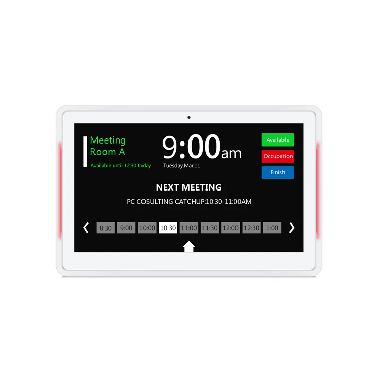 

10.1inch LED light Bar tablet pc RK3288 Android 8.1 RJ45 with POE wall mount tablet for Hotel meeting room/schedule tablet pc