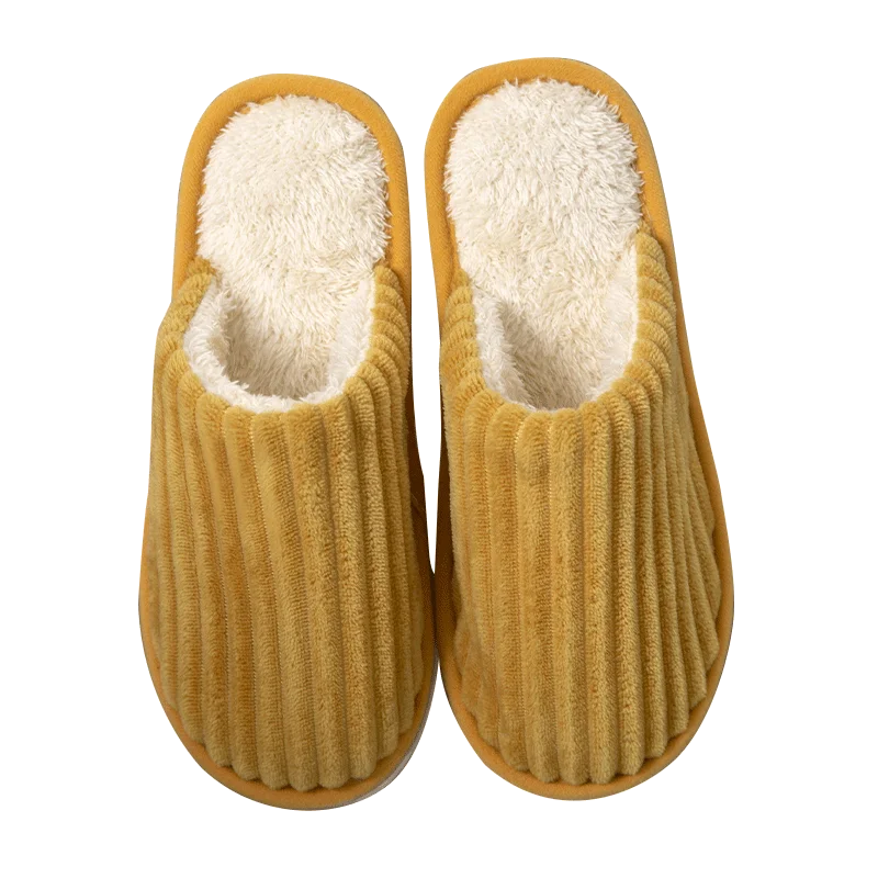 

New solid color couple home slippers 36-45 large size waterproof non-slip indoor plush slippers OEM customization