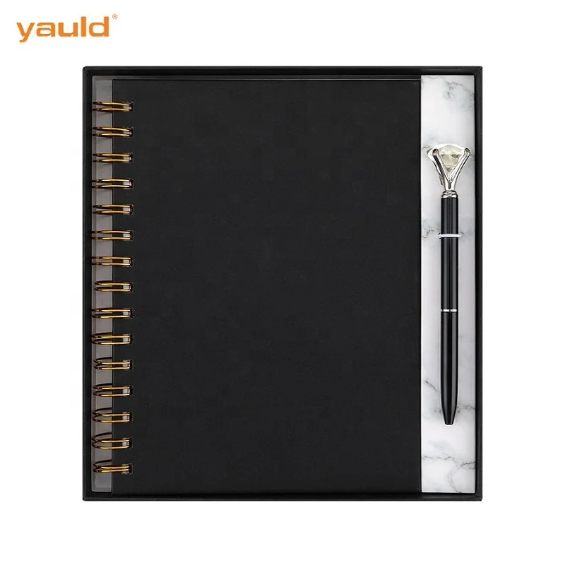 

New Product Luxury Boxed Graduation Corporate Promotional Office Business Black Notebook and Pen Stationery Gift Sets