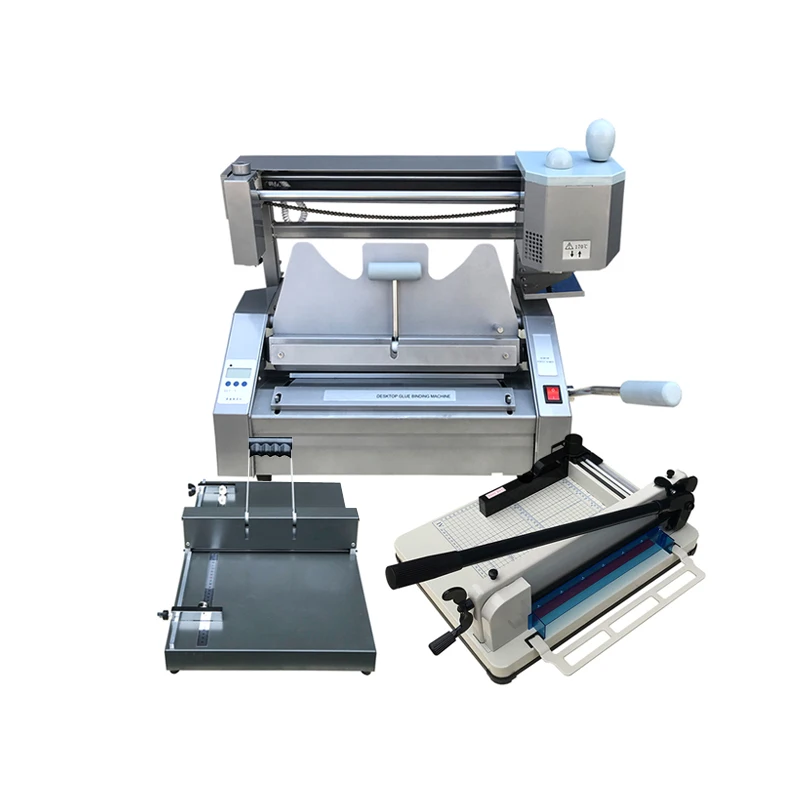 

A4 manual book of glue binding machine+350mm Creasing machine +A4 Paper Cutter
