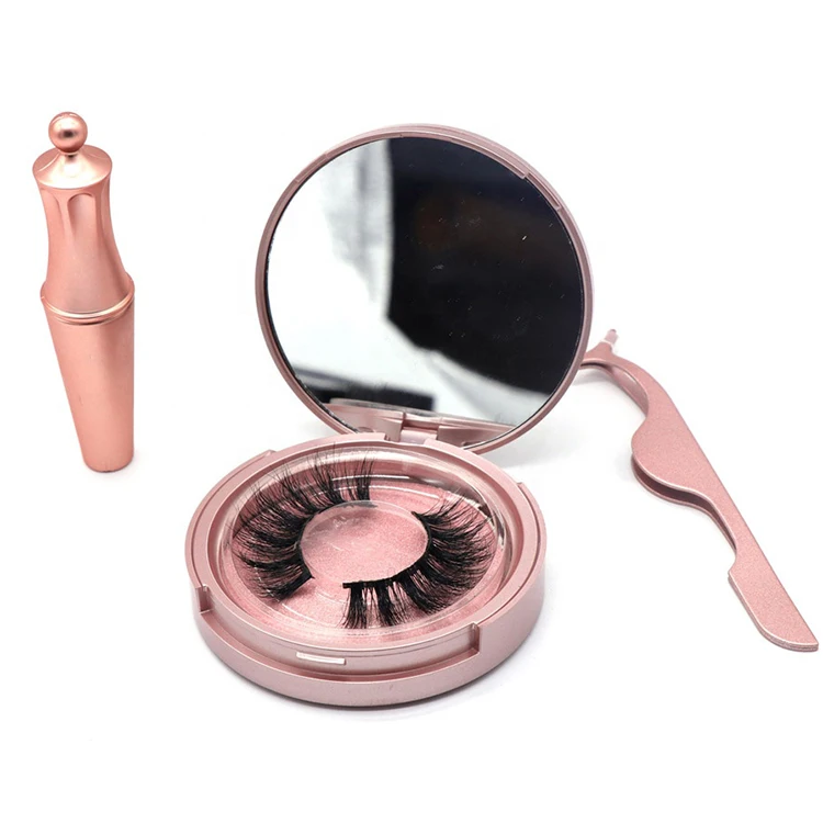 

High quality eyelashes light weight magnetic eyeliner lashes custom private label eyelash magnetic eyelashes with eyeliner, Natural black