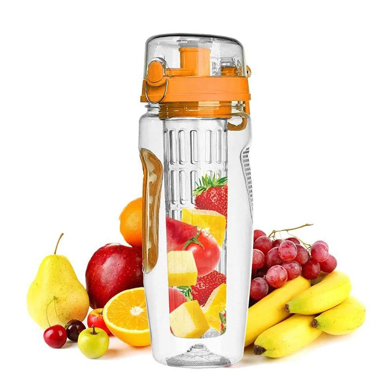 

Zogifts BPA Free Plastic Fruit Infuser Water Bottle With Filter, Leakproof Sport Hiking Camping Drink Shaker Bottle, Color