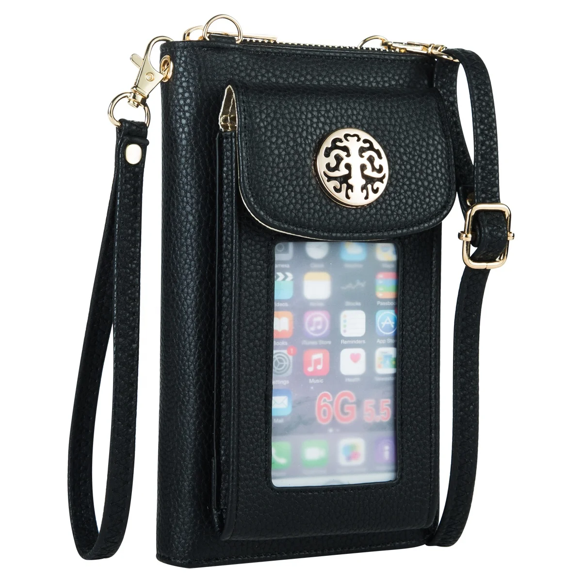 

RFID Women Wristlet Wallet Purse with Cell Phone Pocket Holder Clutch Small Crossbody Bag