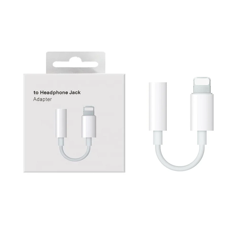 

Hot Sale IOS Original Female 3.5mm for Apple Lightning to 3.5 mm Headphone Jack Adapter Cord Aux Cable Audio Connector, White